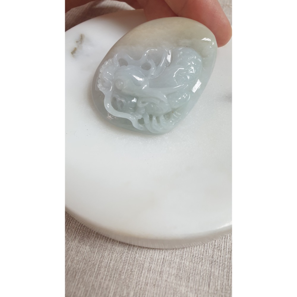 逸品軒～天然緬甸玉A貨-Z6272-細糯龍牌墜子  長52.5mm寬38.6mm厚12mm  💰特價1980元-細節圖2