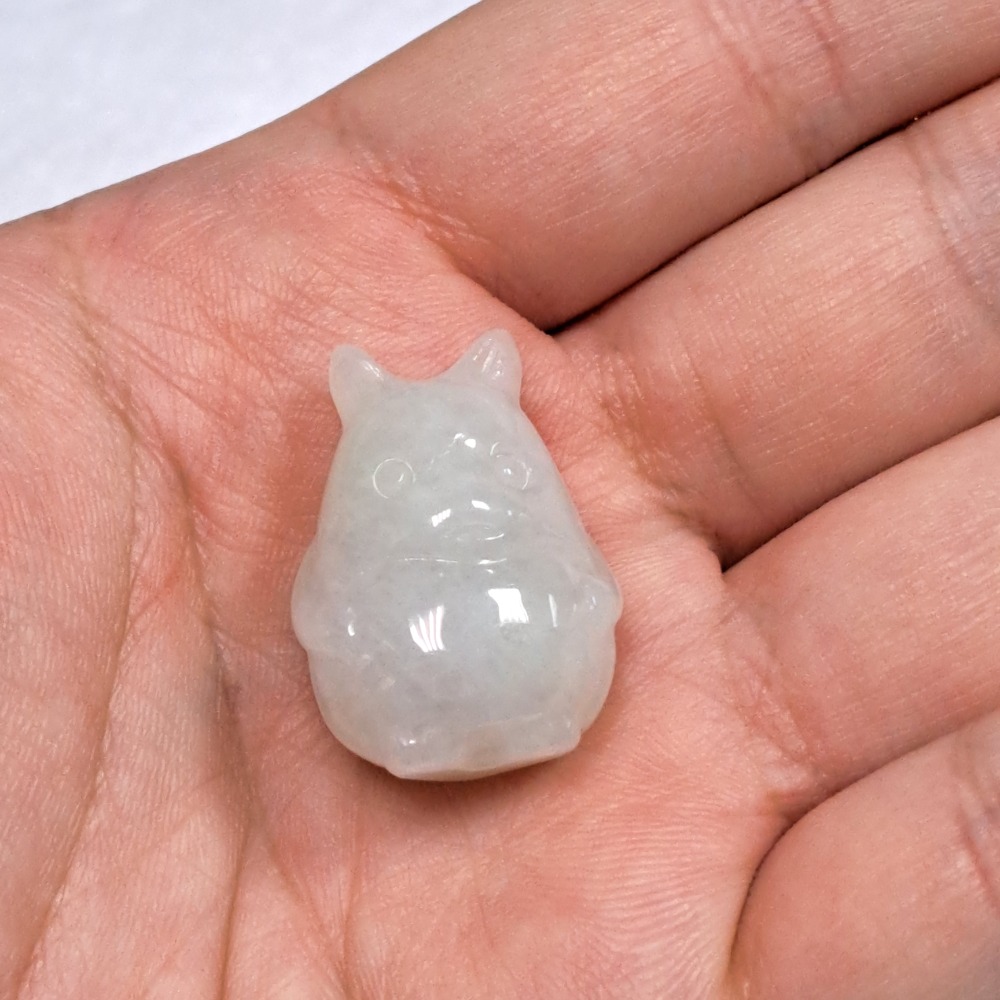 逸品軒～天然緬甸玉A貨-O0429-貓貓小擺件 高25.6mm寬18.5mm厚14.6mm-細節圖6