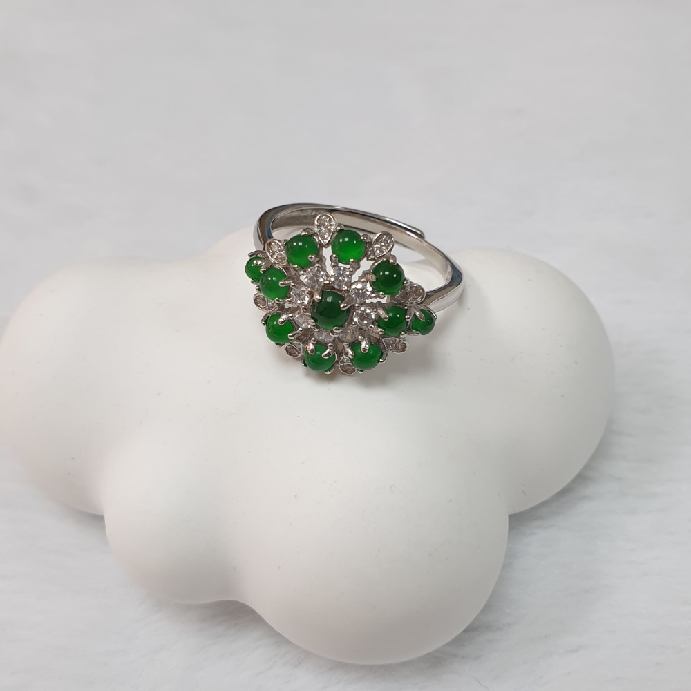 逸品軒～天然翡翠A貨-J0261-瓜料花型戒指 主石尺寸：直徑長14mm寬15.7mm厚6.2mm-細節圖4