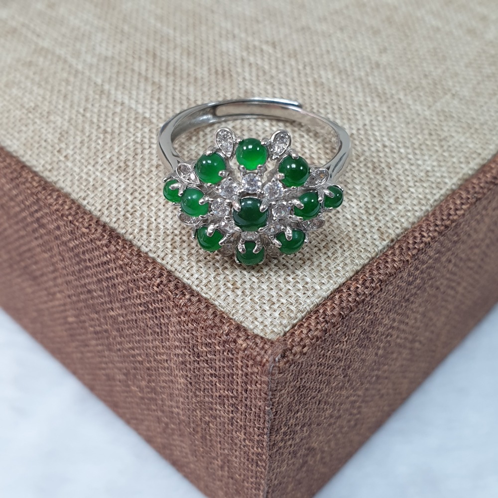 逸品軒～天然翡翠A貨-J0261-瓜料花型戒指 主石尺寸：直徑長14mm寬15.7mm厚6.2mm-細節圖5