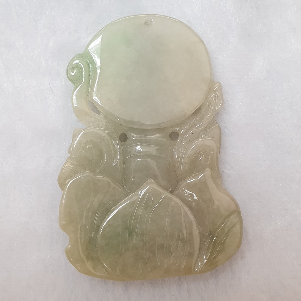 逸品軒~天然緬甸玉A貨-Z6374-文殊菩薩墜子 長約65.1mm寬約45mm厚約12.7mm-細節圖2