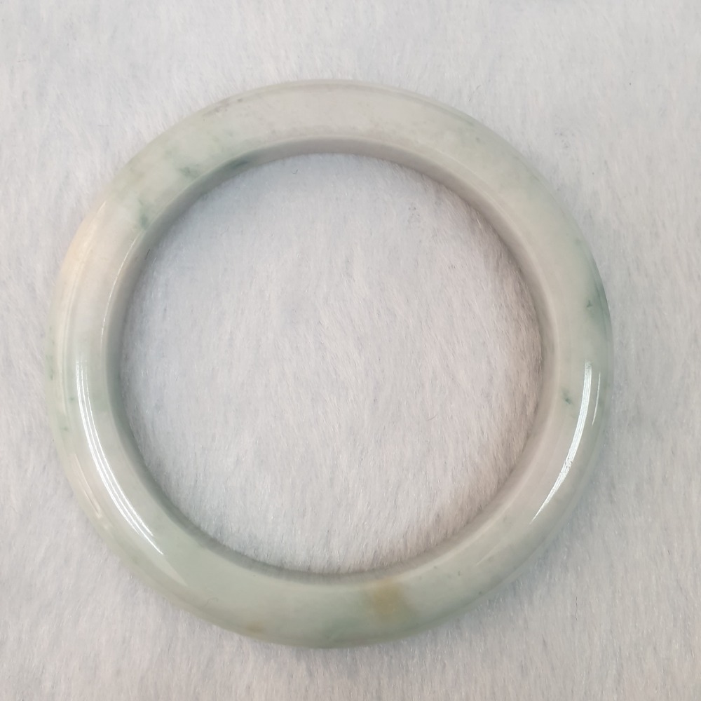 逸品軒～天然緬甸玉A貨-B1315-飄花玉鐲 寬9.6mm厚9mm內徑57.5mm約18.3mm-細節圖4