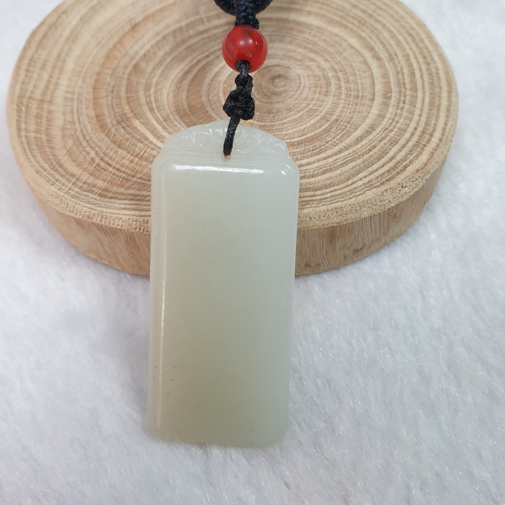 逸品軒～和田玉無事牌墜子-Z6515 長42mm寬18.8mm厚6.2mm - 逸品軒翡翠