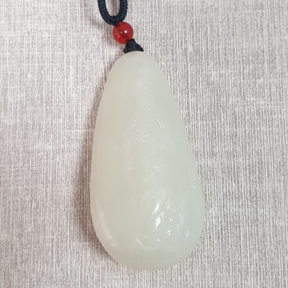 和田玉觀音墜子-Z6517 長58mm寬30mm厚18.4mm-細節圖2