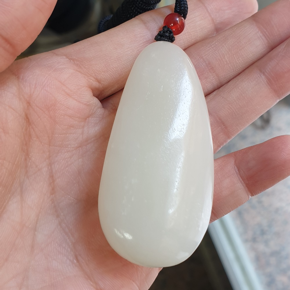 和田玉觀音墜子-Z6517 長58mm寬30mm厚18.4mm-細節圖5