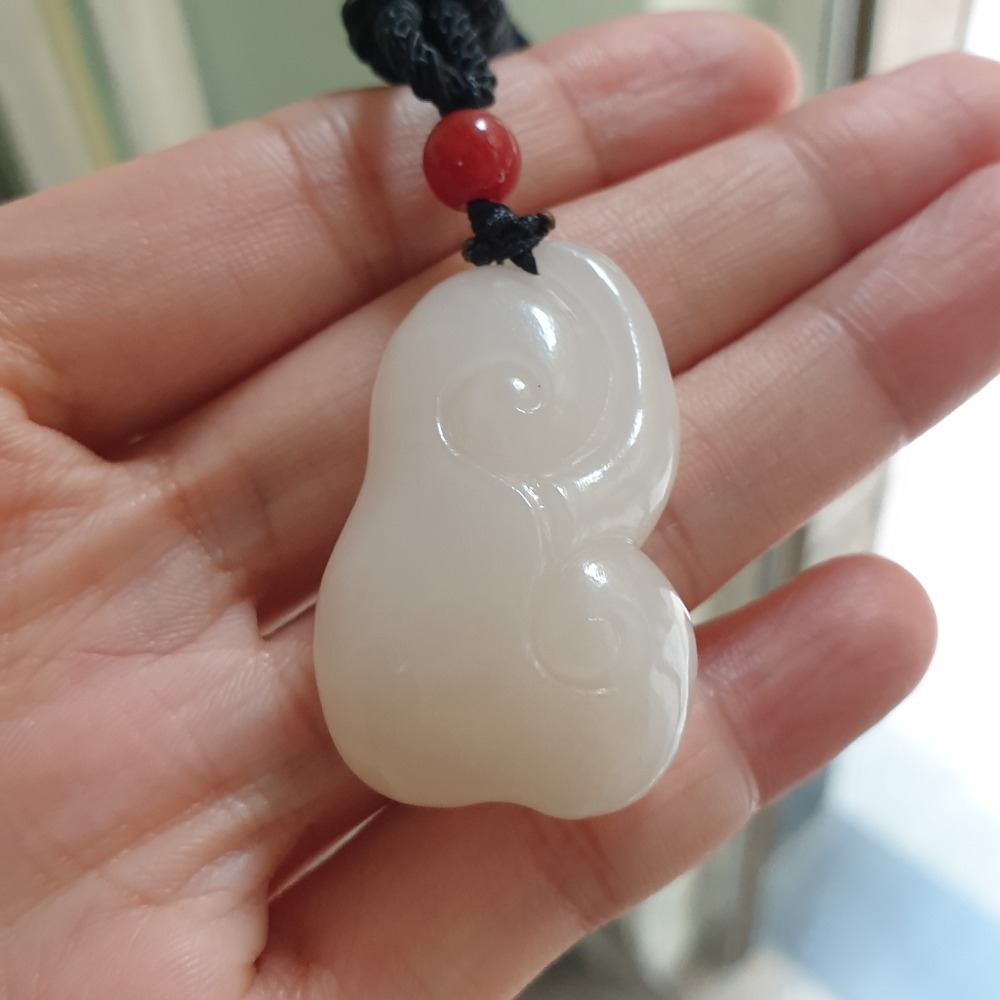 逸品軒～和田玉如意墜子-Z6519 長36.4mm寬22.5mm厚9.6mm-細節圖4