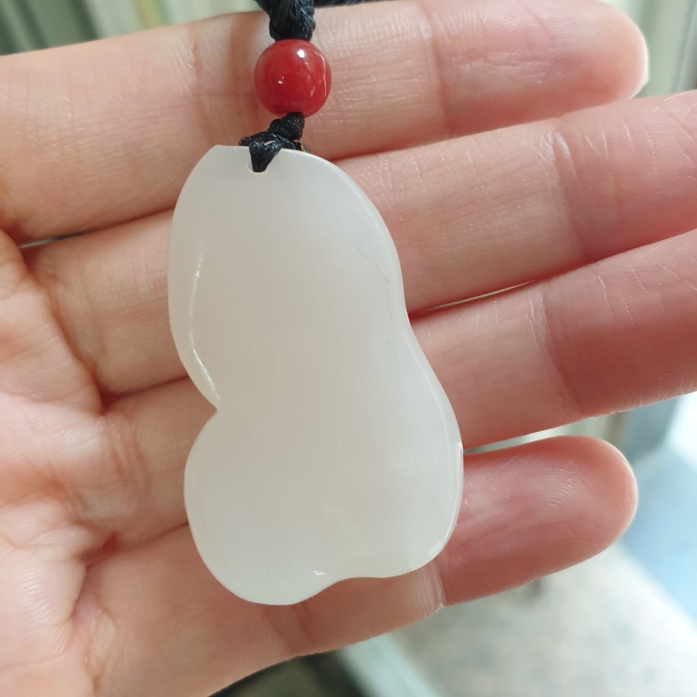 逸品軒～和田玉如意墜子-Z6519 長36.4mm寬22.5mm厚9.6mm-細節圖5