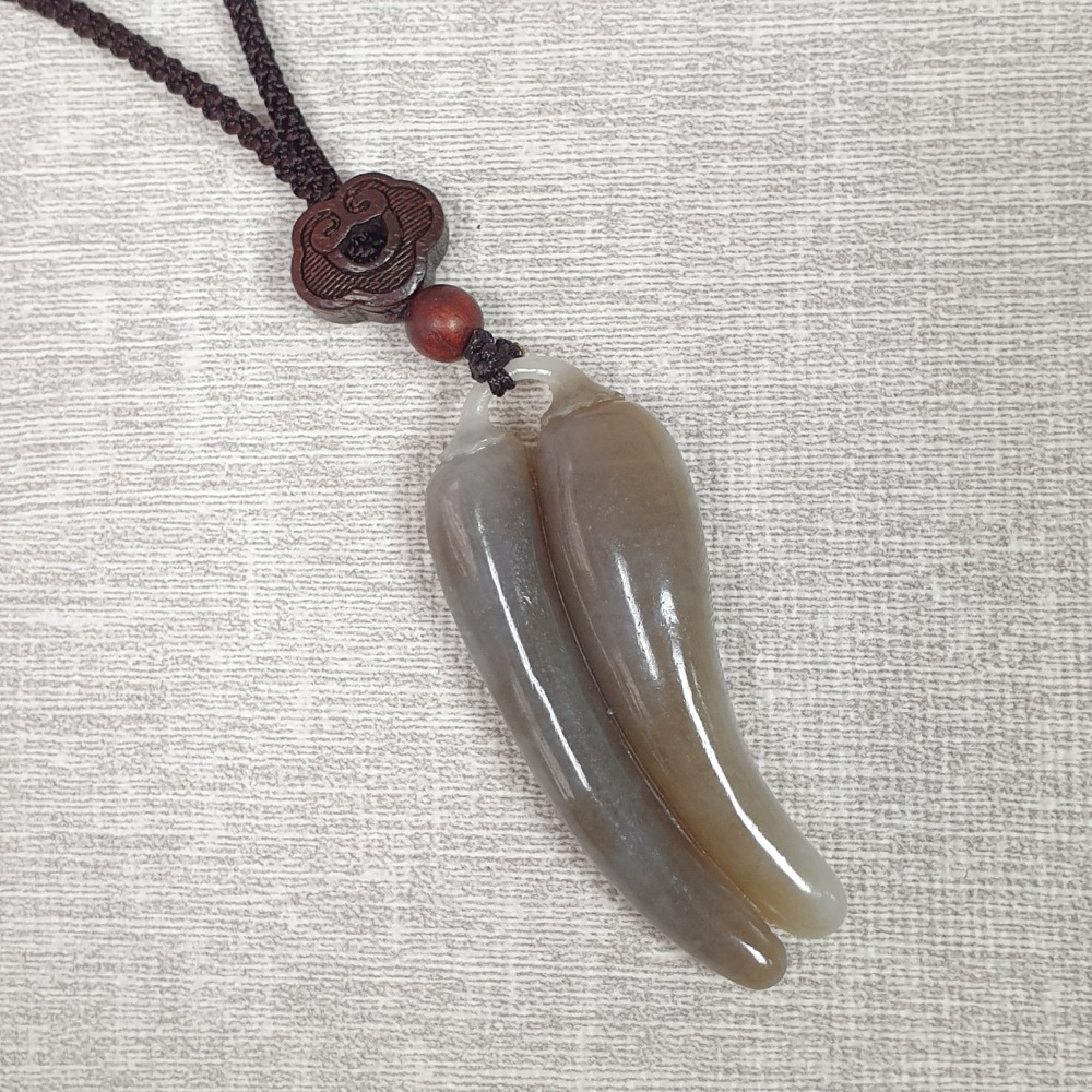 逸品軒～和田玉辣椒墜子-Z6529 長53.4mm寬22.2mm厚12mm-細節圖3