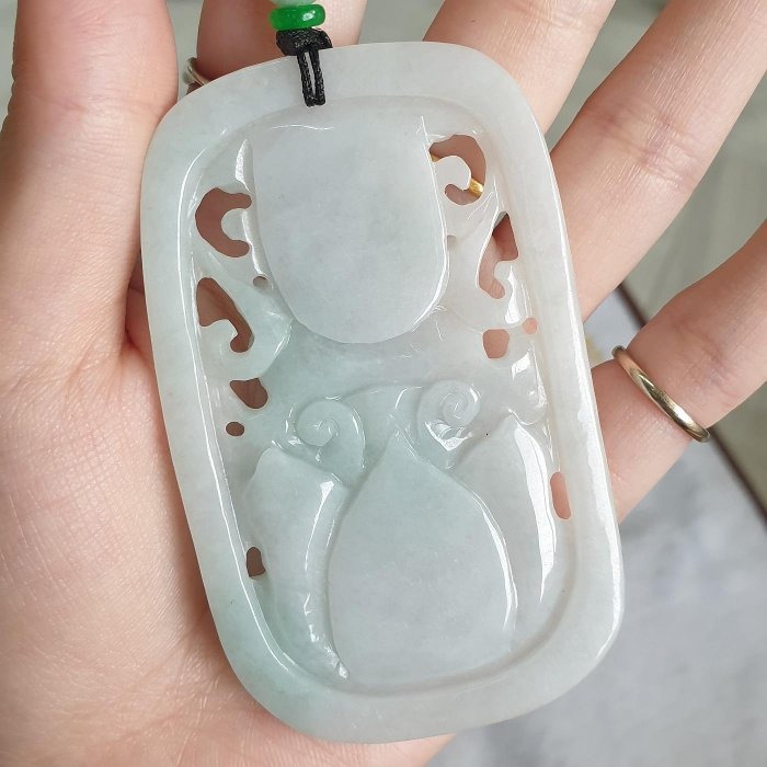 天然緬甸玉A貨-Z6541-武財神墜子(趙公明) 長76.4mm寬46.6mm厚12.2mm 💰特價2500元-細節圖3