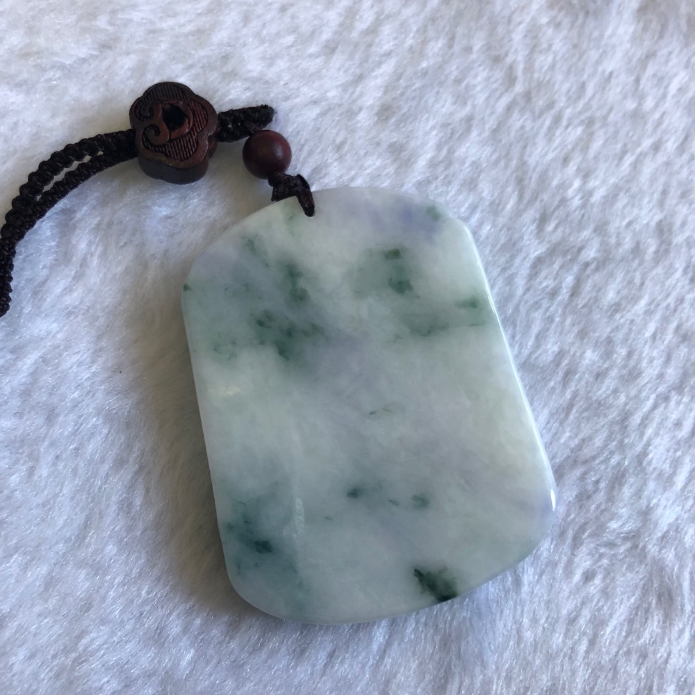 逸品軒～天然緬甸玉A貨-Z6591-紫羅蘭飄花鳥語花香墜子- 長約55mm 寬約42.8mm 厚約7mm 售價1380元-細節圖2