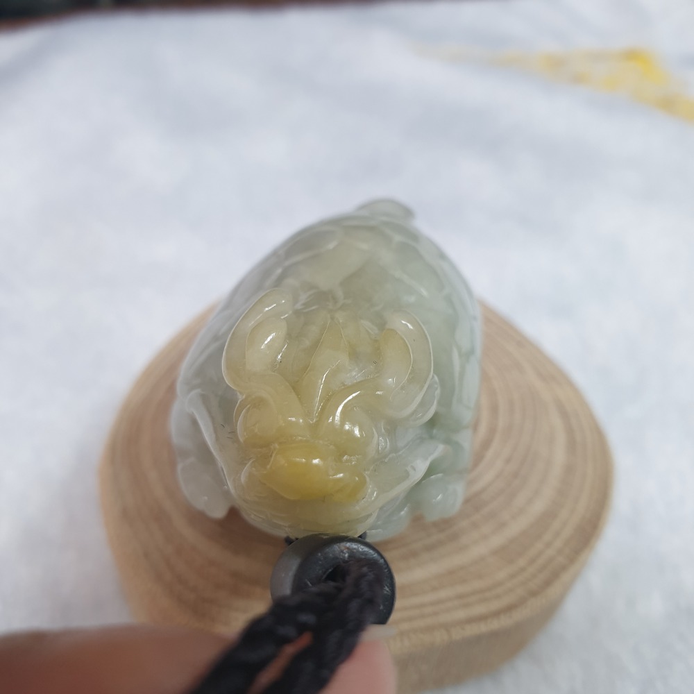 逸品軒～天然緬甸玉A貨-Z6614-龍龜小擺件/墜子形制立體 長57.1mm寬31.7mm厚23.7mm-細節圖2