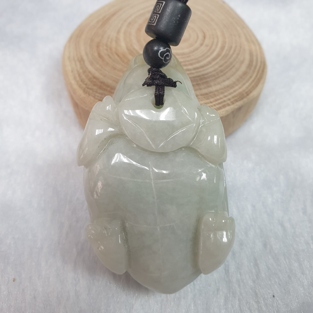 逸品軒～天然緬甸玉A貨-Z6614-龍龜小擺件/墜子形制立體 長57.1mm寬31.7mm厚23.7mm-細節圖5