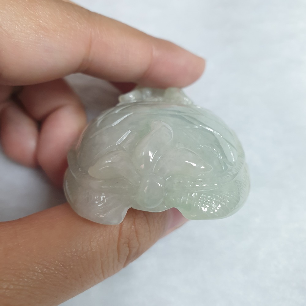 逸品軒～天然緬甸玉A貨-O0441-龍龜墜子/小擺件 長56.2mm寬41.7mm厚17mm 💰售價2800元-細節圖4