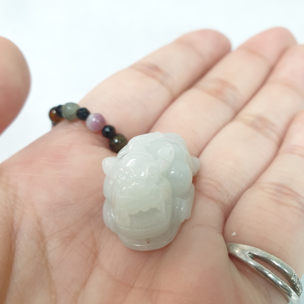 逸品軒～天然緬甸玉A貨-Z6666-細糯貔貅貔貅小擺件/墜子 長25.1mm寬16.2mm厚14.1mm-細節圖4