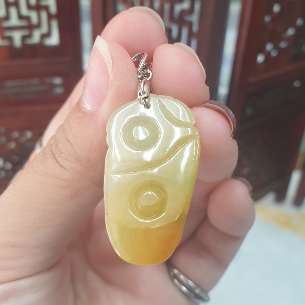逸品軒～天然緬甸玉A貨-Z6682-黃翡佛公墜子 長28.9mm寬17mm厚4.8mm 💰售價1200元-細節圖5