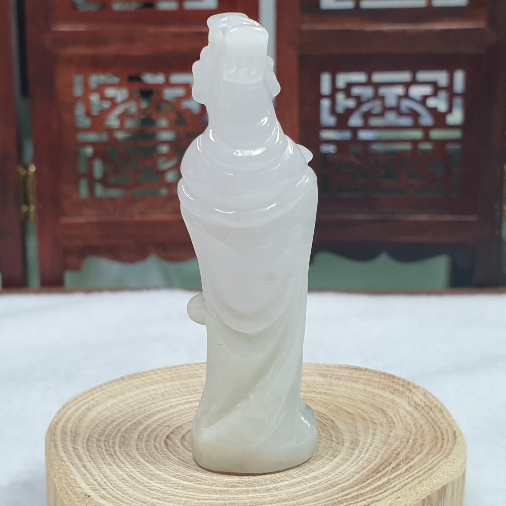 逸品軒～天然緬甸玉A貨-O0464-細糯媽祖小擺件/墜子 高60mm寬19.1mm厚13.9mm 💰售價2980元-細節圖3