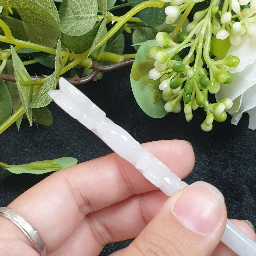 逸品軒～天然緬甸玉A貨-O0466-翡翠髮簪 長15公分寬15.7mm厚6.4mm 💰售價2380元 🔸️雕如意-細節圖3