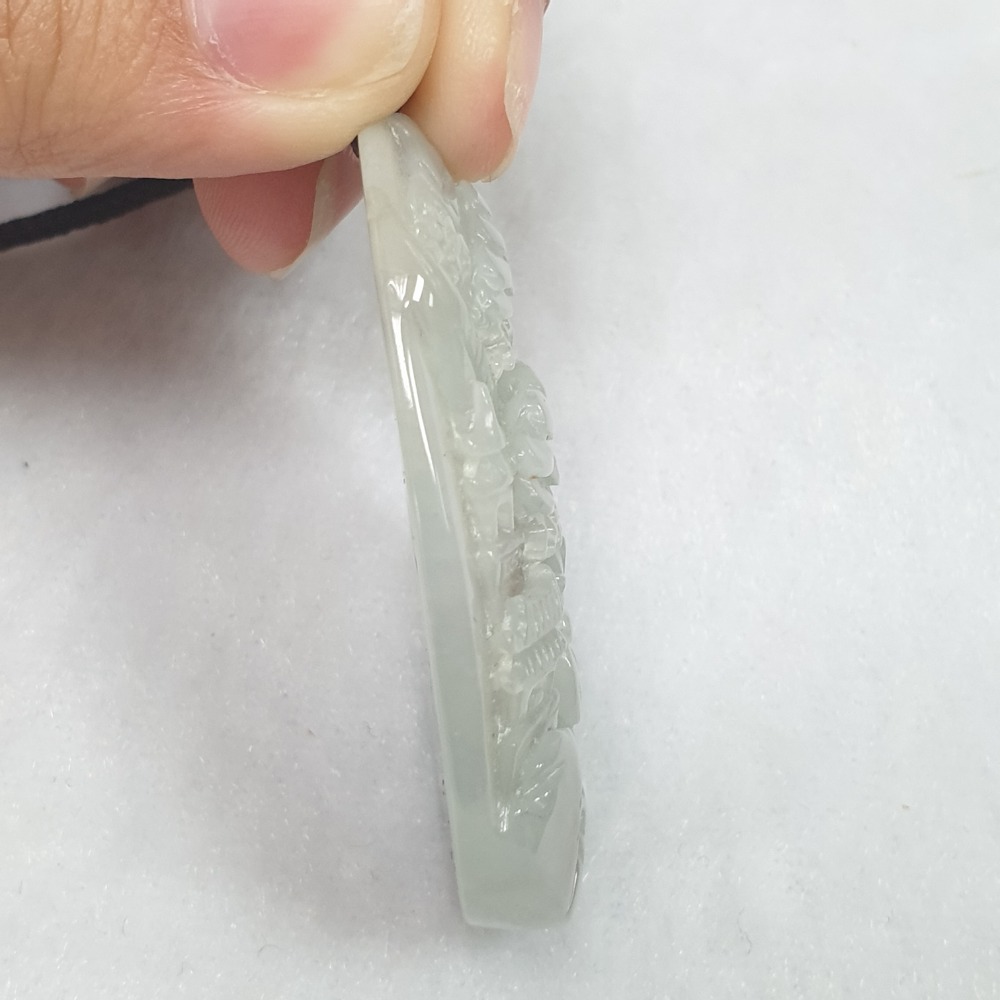 逸品軒~天然緬甸玉A貨-Z6720-山水貴人墜子 長47.9mm寬33.1mm厚8.2mm 💰售價1380元-細節圖3