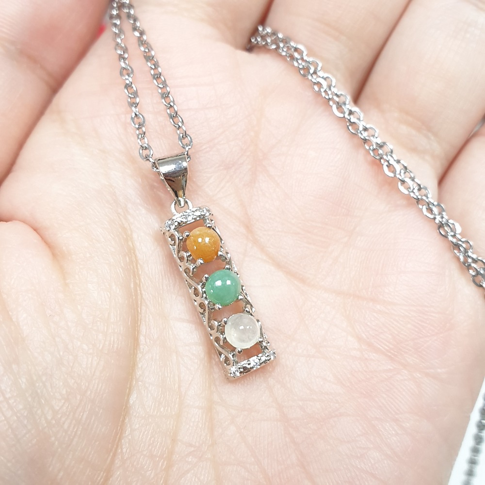 逸品軒～天然緬甸玉A貨-Z6805-翡翠飾品三件套組  內含項鍊／耳釘／可調式戒指-細節圖3