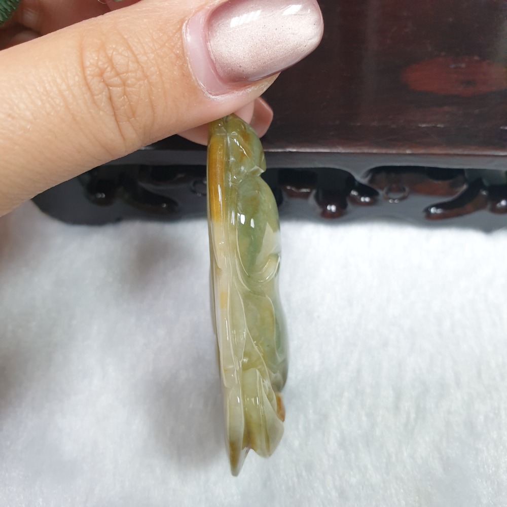 逸品軒~天然緬甸玉A貨-Z6853-細糯翹黃翡如意花生 長57.5mm36.4mm13.7mm 💰售價3500元 ▪️-細節圖3