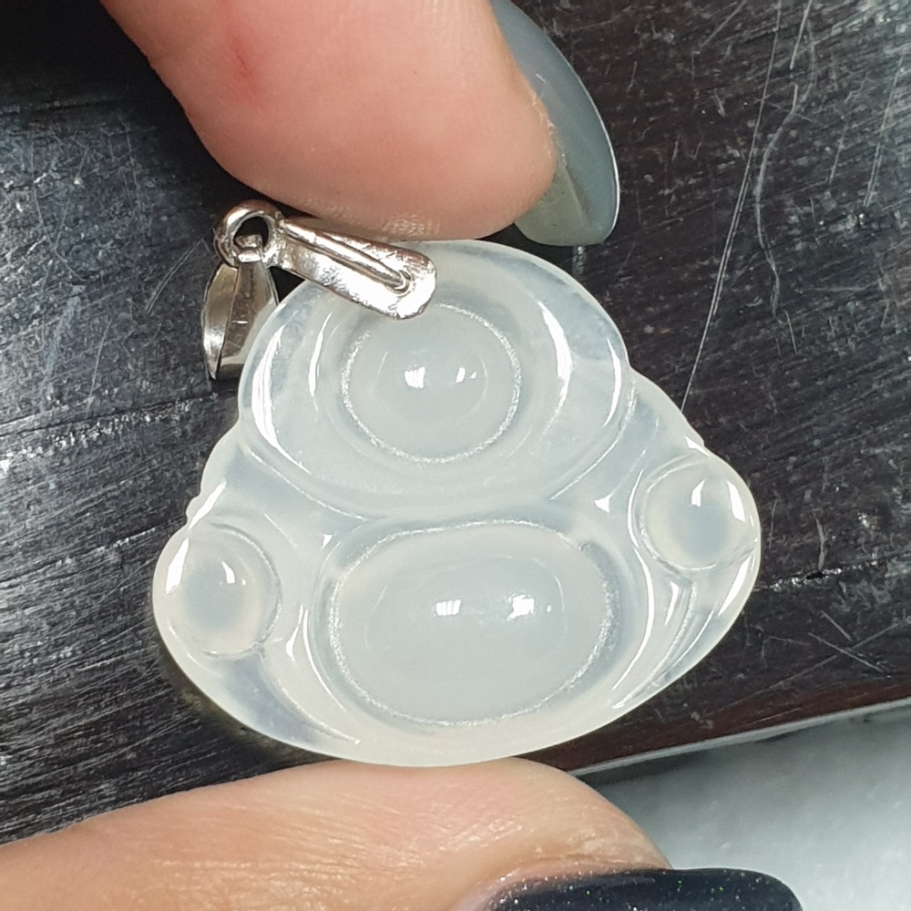 逸品軒～天然緬甸玉A貨-Z6879-冰細糯佛公墜子 長21.3mm寬24.7mm厚5.5mm 💰售價2200元-細節圖2