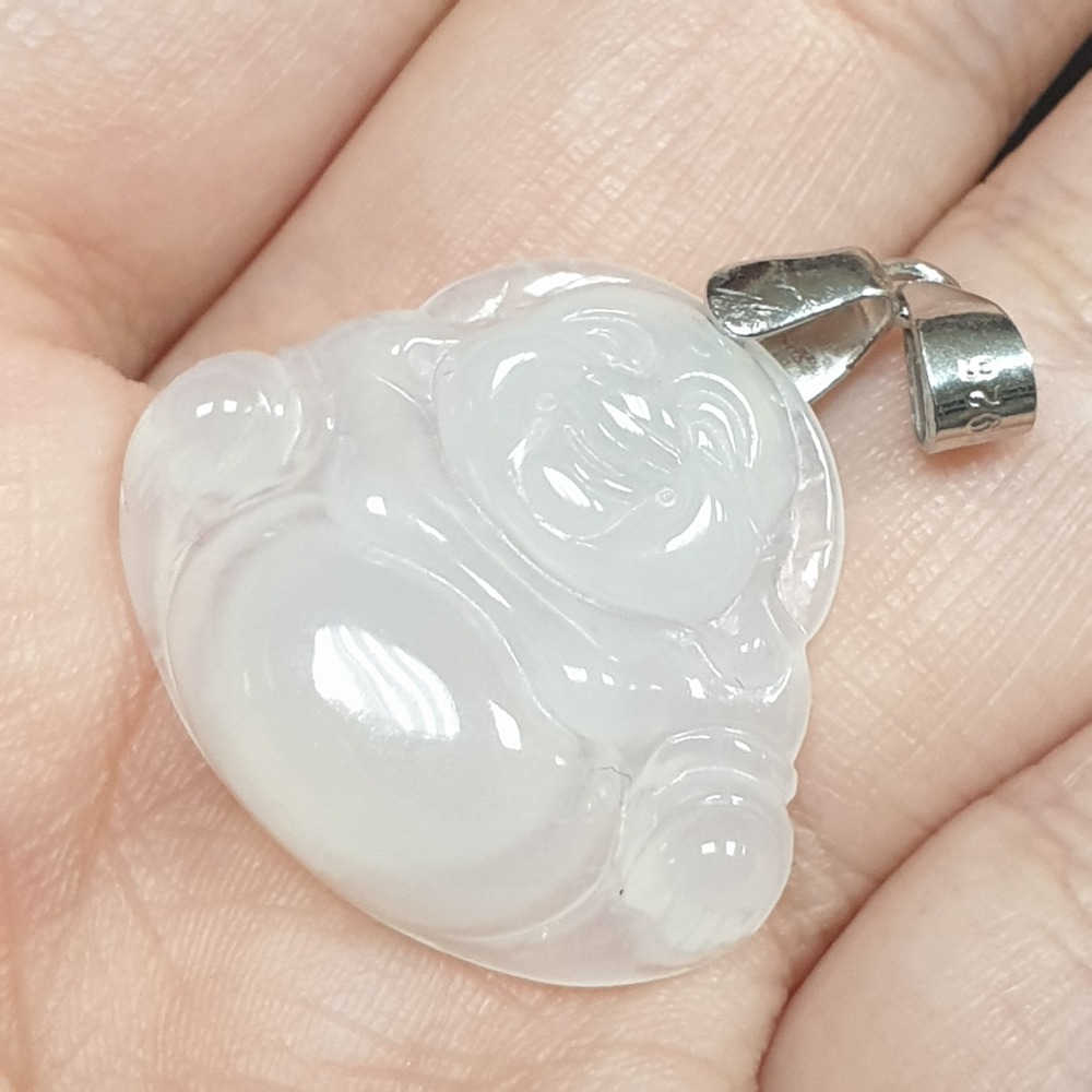 逸品軒～天然緬甸玉A貨-Z6879-冰細糯佛公墜子 長21.3mm寬24.7mm厚5.5mm 💰售價2200元-細節圖5