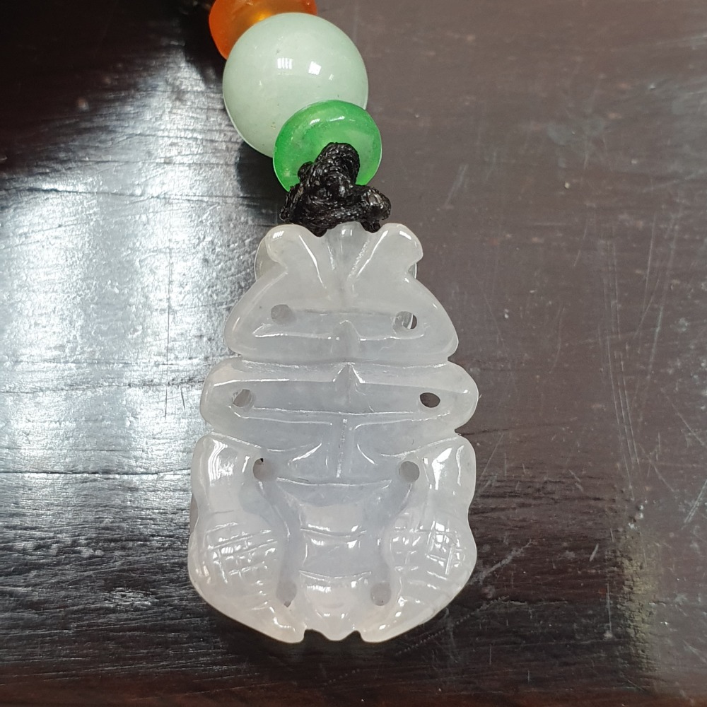 逸品軒～天然緬甸玉A貨-Z6893-冰糯紫羅蘭蒼蠅(常贏)墜子 長20.5mm寬14.5mm厚8.6mm 售價2680元-細節圖2