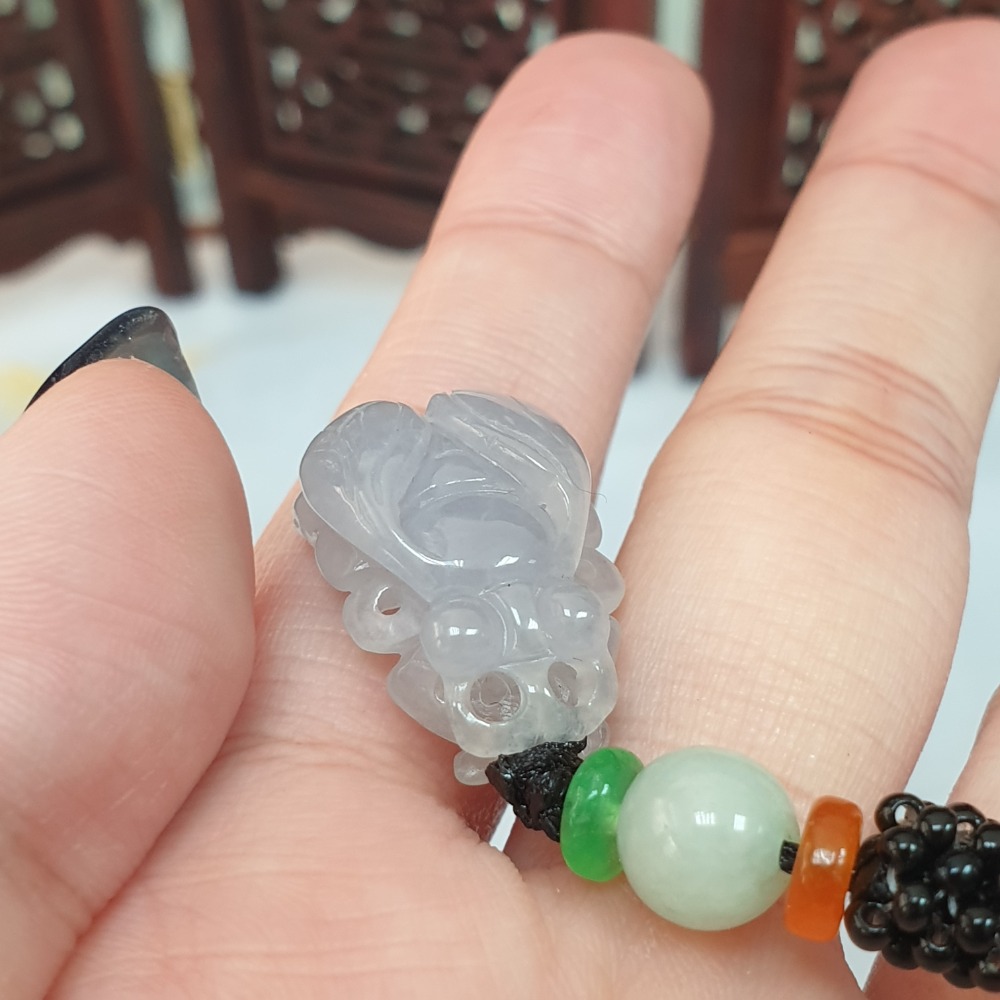 逸品軒～天然緬甸玉A貨-Z6893-冰糯紫羅蘭蒼蠅(常贏)墜子 長20.5mm寬14.5mm厚8.6mm 售價2680元-細節圖4