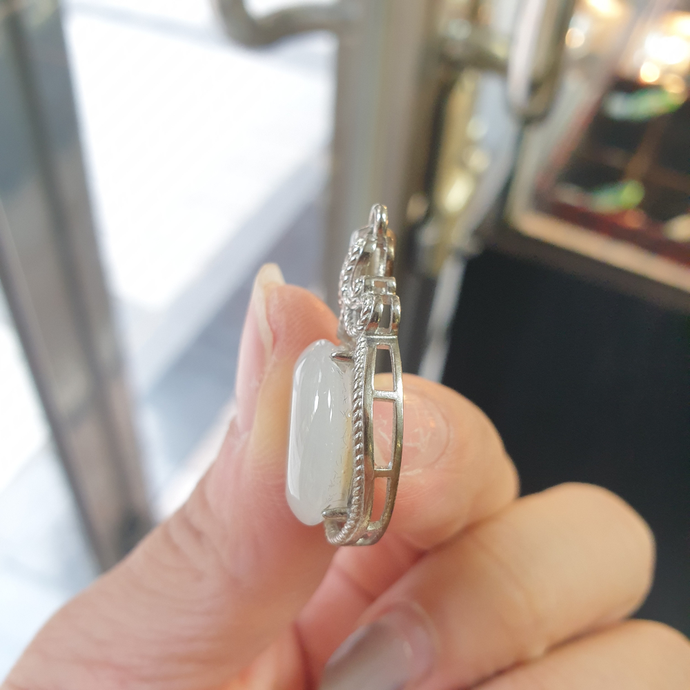 逸品軒～天然翡翠A貨-Z6941-冰糯平安扣墜-細節圖5