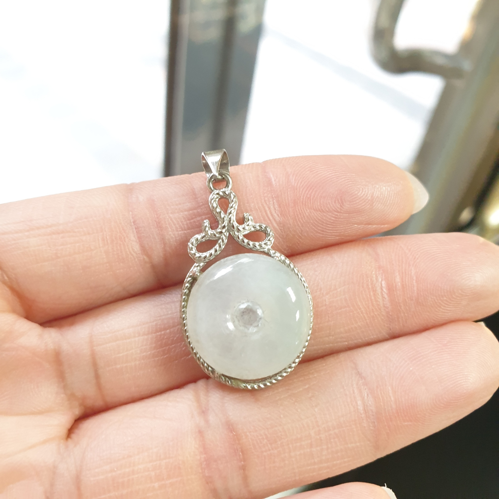 逸品軒～天然翡翠A貨-Z6941-冰糯平安扣墜-細節圖8