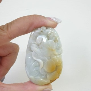 逸品軒~天然緬甸玉A貨-Z6948-淡綠帶黃翡荷包滿滿墜子-細節圖5