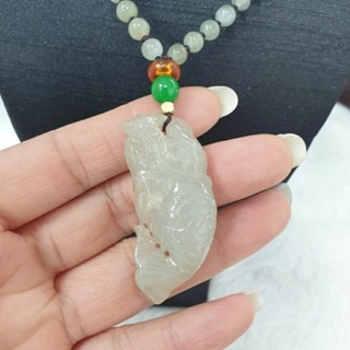 逸品軒~天然緬甸玉A貨-Z6950-冰糯龍魚墜子-細節圖3