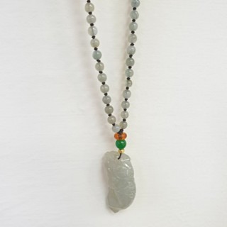 逸品軒~天然緬甸玉A貨-Z6950-冰糯龍魚墜子-細節圖5