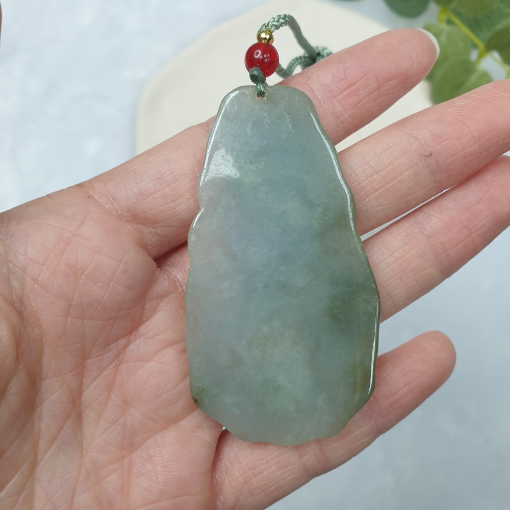 逸品軒～天然緬甸玉A貨-Z6985-冰糯龍牌墜子 長61.4mm寬32.9mm厚7.7mm-細節圖8