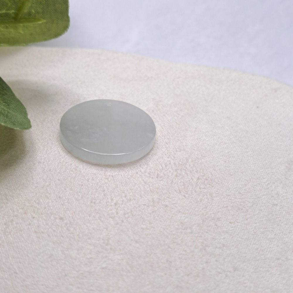 逸品軒～天然緬甸玉A貨-Z6999-冰糯無事牌墜子 直徑約21.7mm厚3.0mm-細節圖4