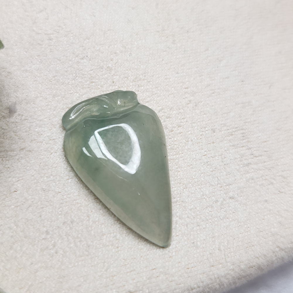 逸品軒～天然緬甸玉A貨-Z7007-冰糯晴水桃子墜子長22.5mm寬13.8mm厚4.4mm-細節圖3