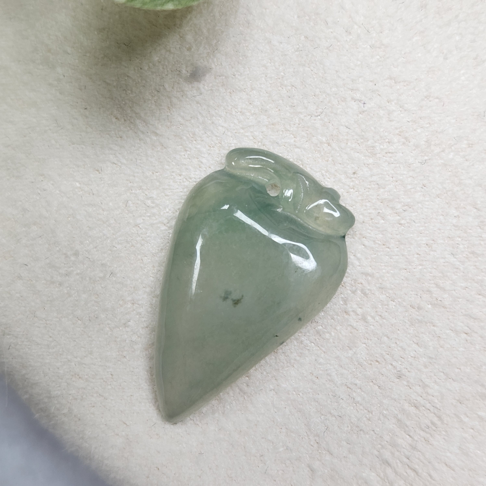 逸品軒～天然緬甸玉A貨-Z7007-冰糯晴水桃子墜子長22.5mm寬13.8mm厚4.4mm-細節圖4