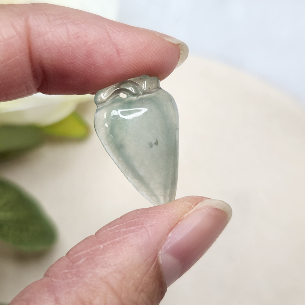 逸品軒～天然緬甸玉A貨-Z7007-冰糯晴水桃子墜子長22.5mm寬13.8mm厚4.4mm-細節圖6