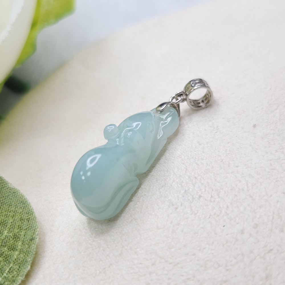 逸品軒～天然緬甸玉A貨-Z7012-細糯藍綠錢鼠墜子長26.7mm寬10.8mm厚6.9mm-細節圖7