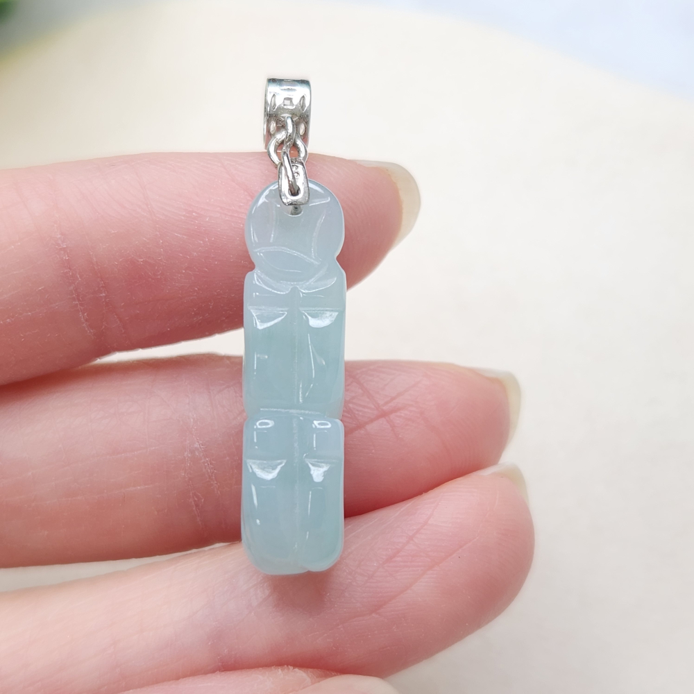 逸品軒～天然緬甸玉A貨-Z7012-細糯藍綠錢鼠墜子長26.7mm寬10.8mm厚6.9mm-細節圖8