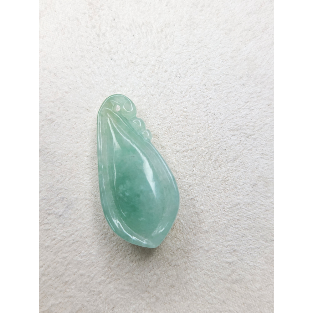 逸品軒～天然緬甸玉A貨-Z7033-果綠福瓜墜子長28.1mm寬13.8mm厚6.2mm-細節圖7