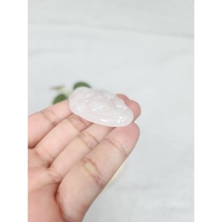 逸品軒～天然緬甸玉A貨-Z7079-冰糯白翡彌勒佛墜子✅️長約47.4mm寬約28.1mm厚約5.7mm-細節圖6