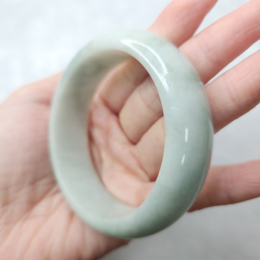 逸品軒～天然緬甸玉A貨-B1682-細糯寬版玉鐲  寬17.4mm厚7.9mm內徑53.5mm約17圍  •有紋無摳-細節圖7