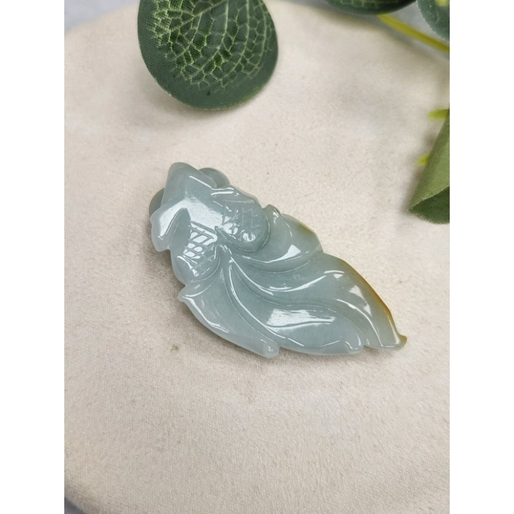 逸品軒～天然翡翠A貨-Z7103-細糯蜜糖金魚墜子✅️長約51.6mm寬約26.2mm厚約10.3mm-細節圖4