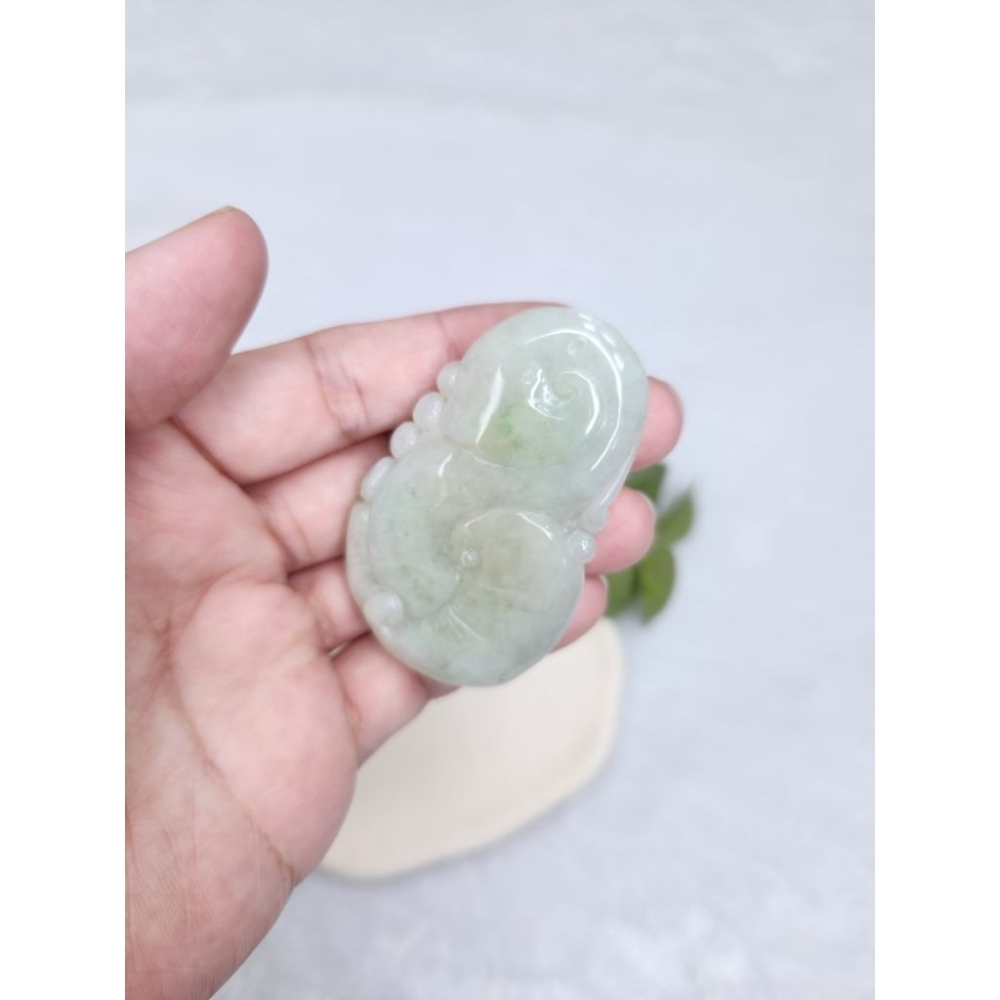 逸品軒～天然緬甸玉A貨-Z7109-細糯達摩墜子✅️長約58.8mm寬約35.6mm厚約12.8mm-細節圖8