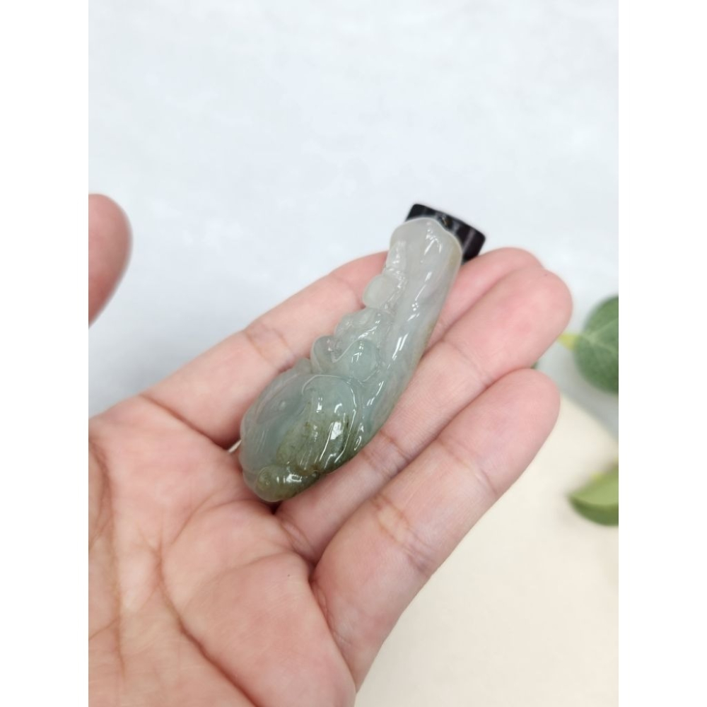 逸品軒～天然緬甸玉A貨-Z7113-細糯帶綠普賢菩薩吊墜✅️長約57.3mm寬約24.2mm厚約12.1mm-細節圖7