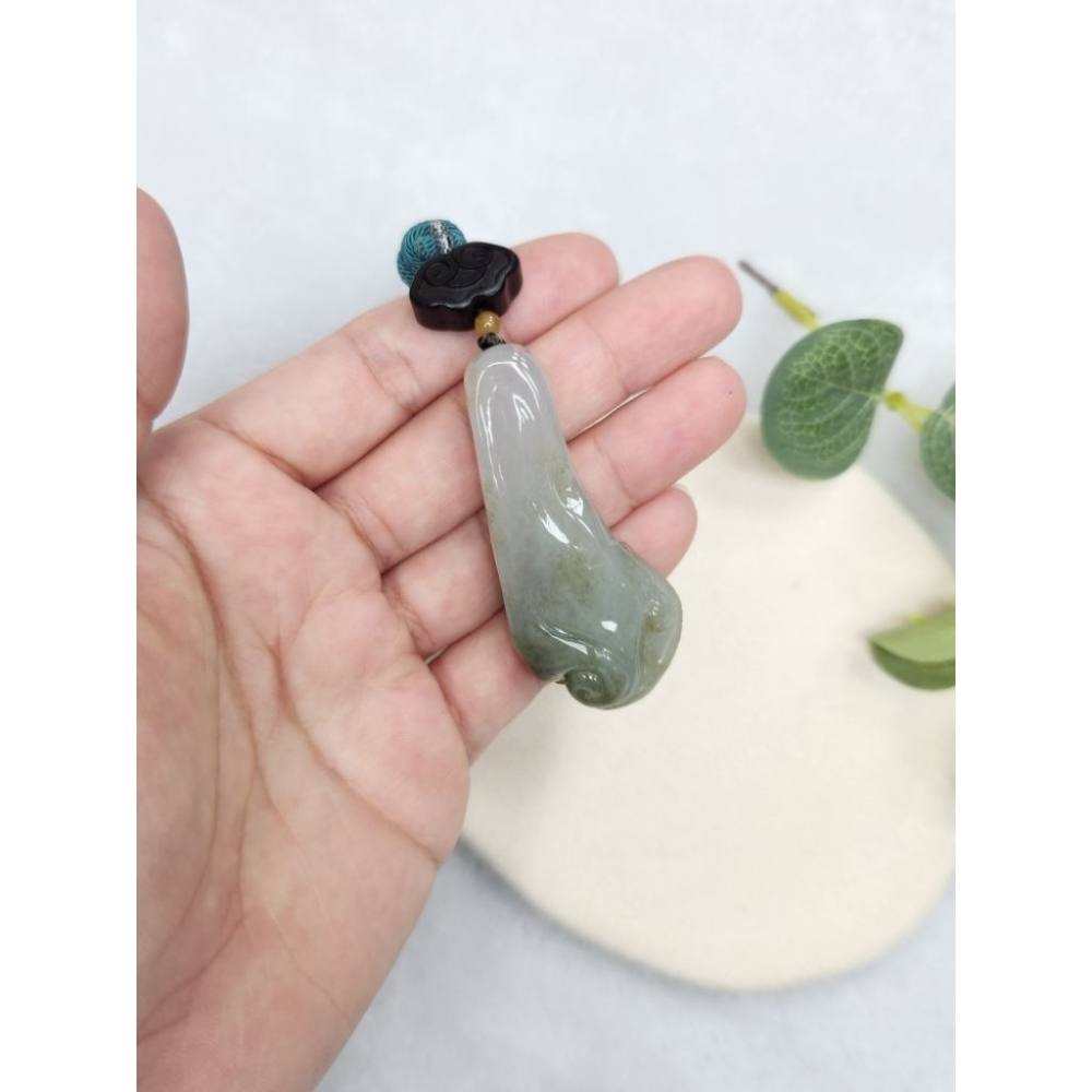 逸品軒～天然緬甸玉A貨-Z7113-細糯帶綠普賢菩薩吊墜✅️長約57.3mm寬約24.2mm厚約12.1mm-細節圖8