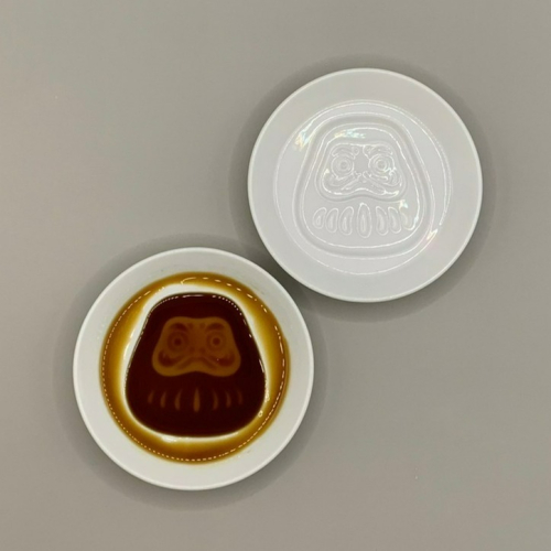 日本製白瓷醬油碟/小碟子 (達摩、貓頭鷹)