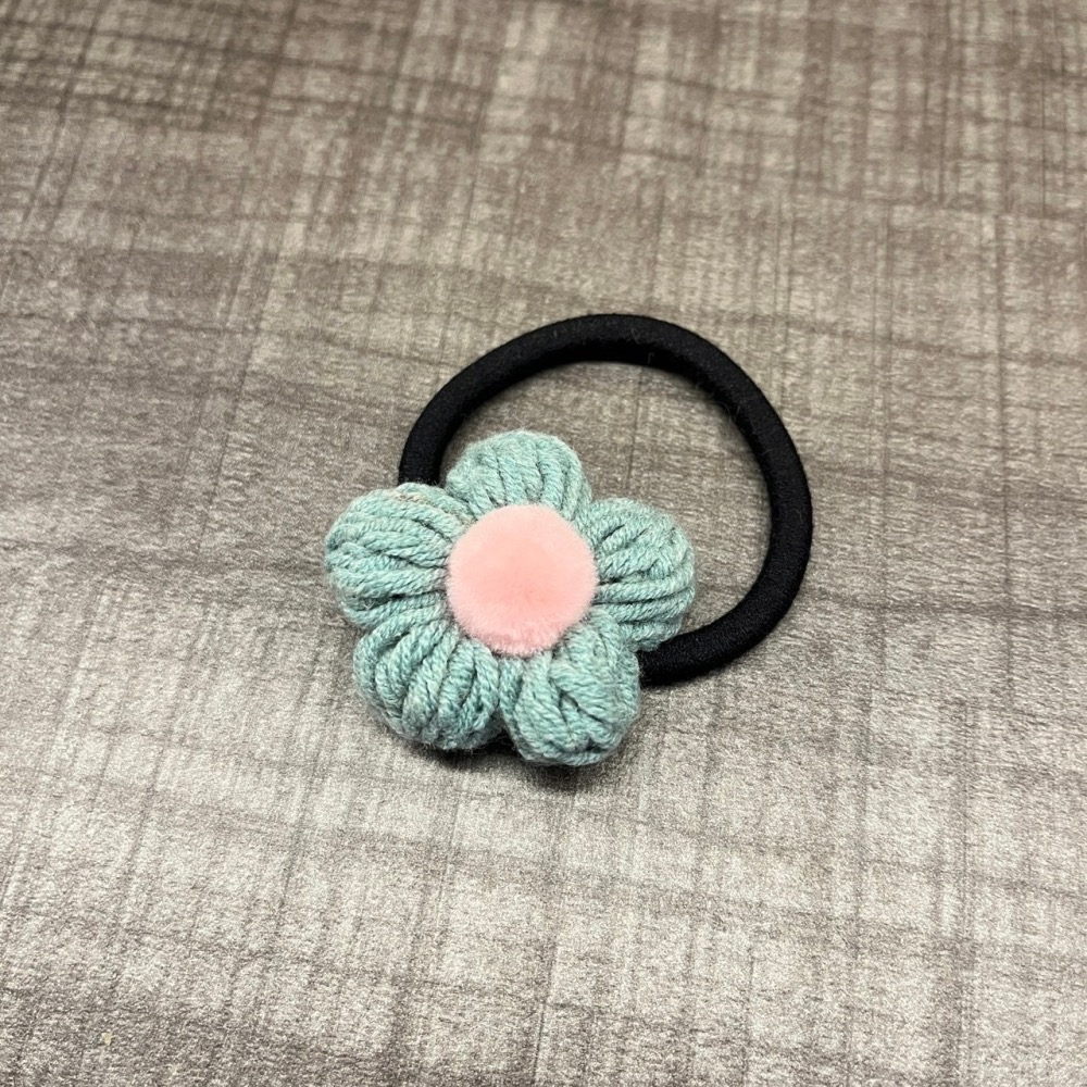 Jenny′s good life手作毛線針織泡芙小花髮圈-細節圖5
