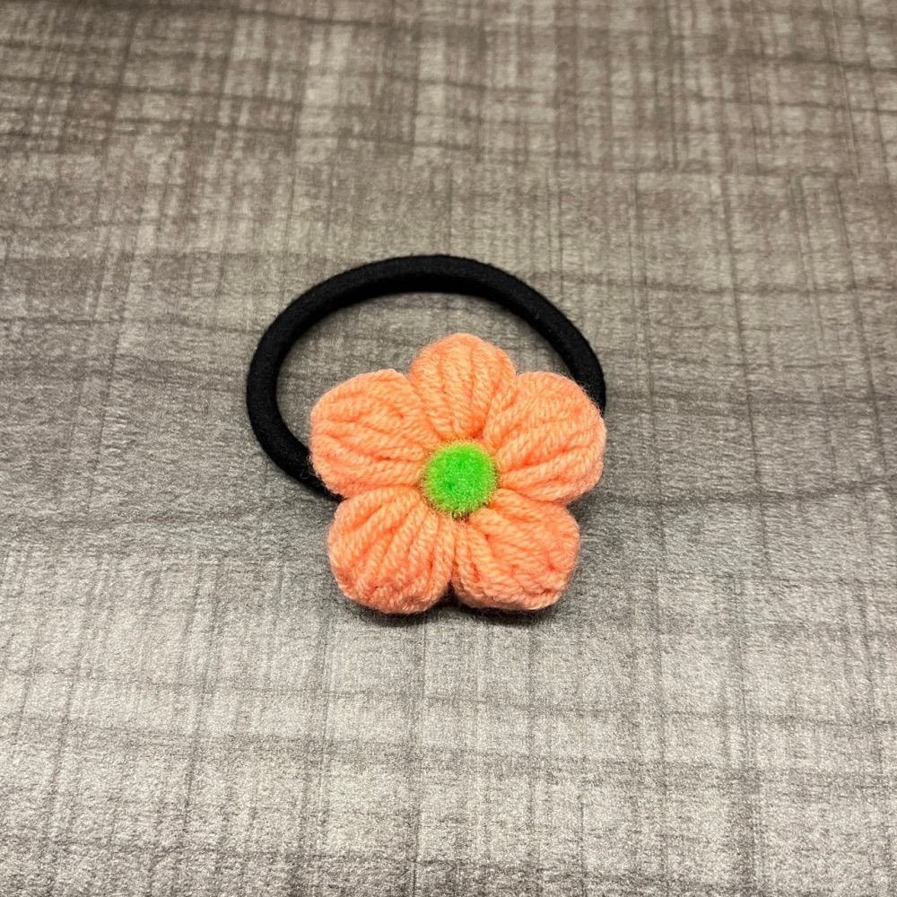 Jenny′s good life手作毛線針織泡芙小花髮圈-細節圖6